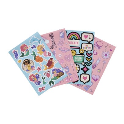 Sticker vellen - multikleur - set van 4